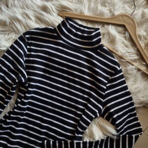 classic black & white striped turtleneck sweater