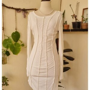 shein sxy seam detail asymmetrical hem bodycon dress – chest 18–20″