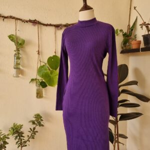 women’s turtleneck ribbed sweater dress – s/m