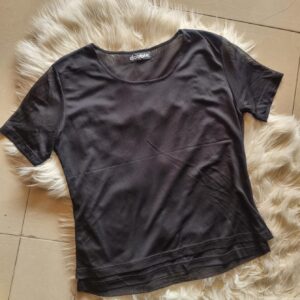 medium jet black stretchable net top – chest 20–21″ | length 23″