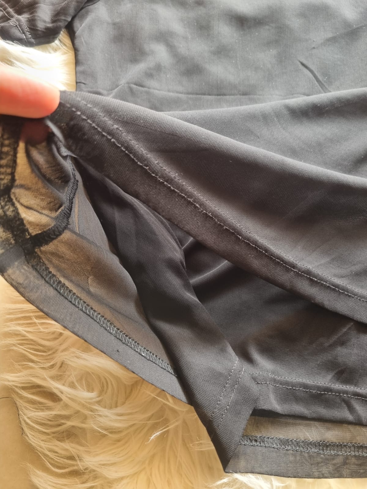 medium jet black stretchable net top – chest 20–21″ | length 23″ medium jet black stretchable net top – chest 20–21″ | length 23″