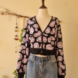 h&m wool cropped cardigan