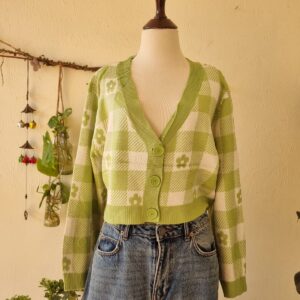 house wool cropped cardigan