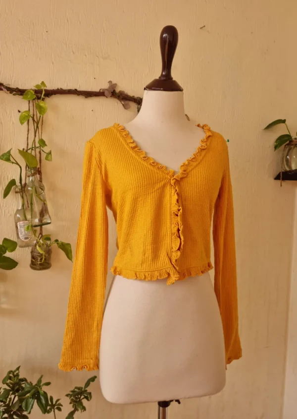 cropped style cardigan