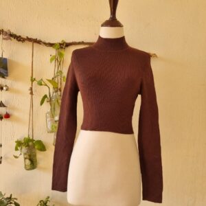 dark brown cropped top